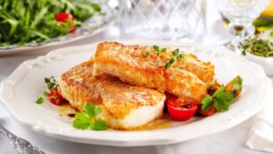 Filés de salmão em tábua